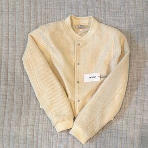 Jason Wu Cream Bomber Jacket with Ribbed Cuffs